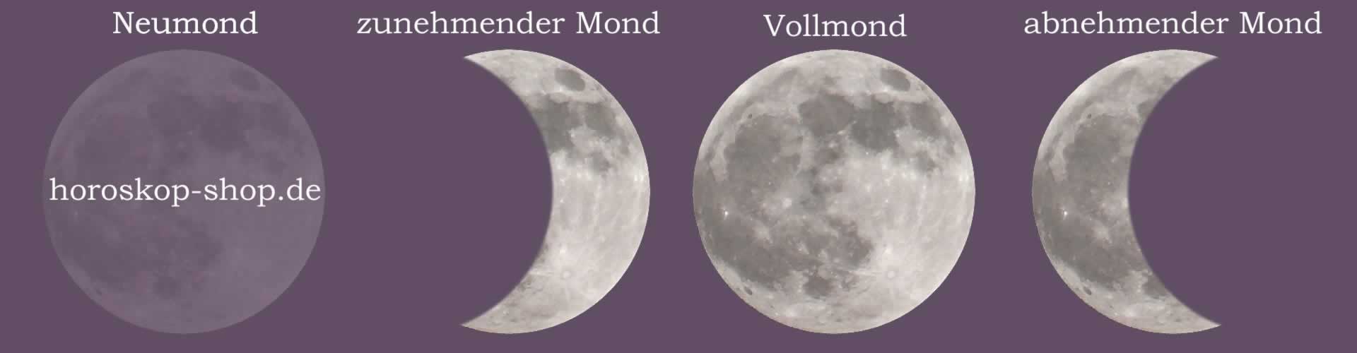Mondphasen-Neumond-Vollmond